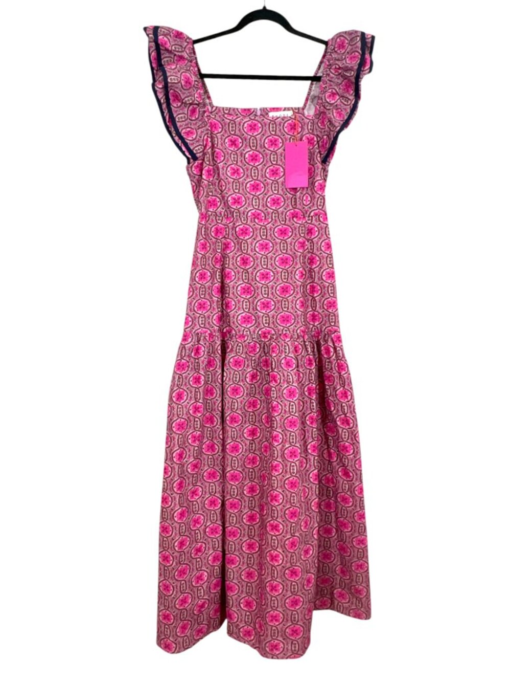 RHODE Pippa Dress Floral Chain Pink Size 6 New $445
